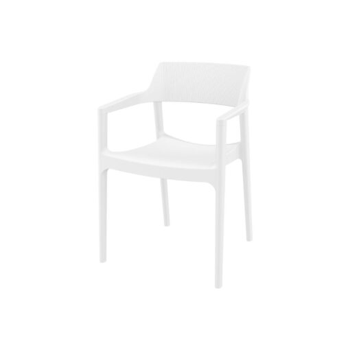 Silla Tulum apilable exterior blanco