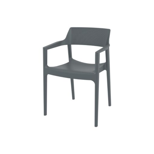 Silla Tulum apilable exterior gris oscuro