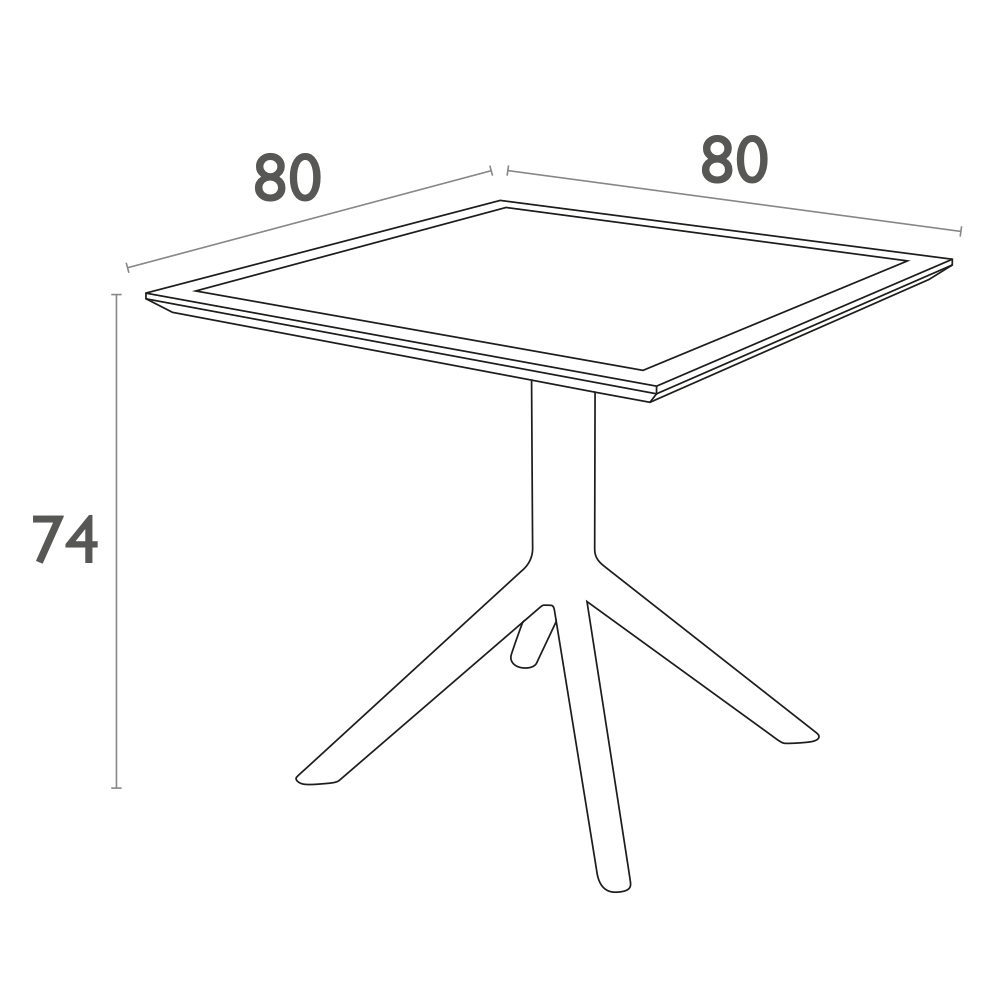 Mesa de Comedor SKY 80x80 Siesta Exclusive para exterior - Imagen 3
