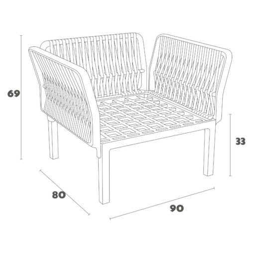 sillon lounge portofino para exterior de polipropileno