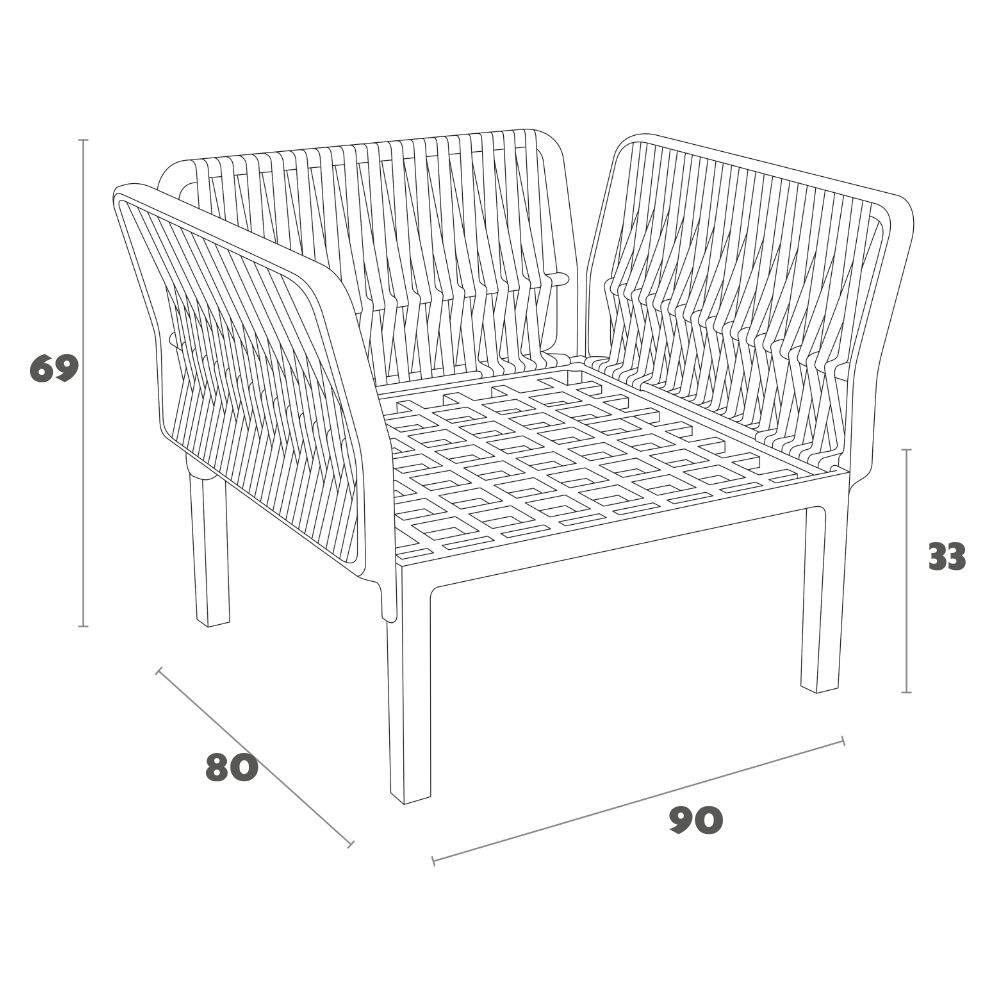 sillon lounge portofino para exterior de polipropileno
