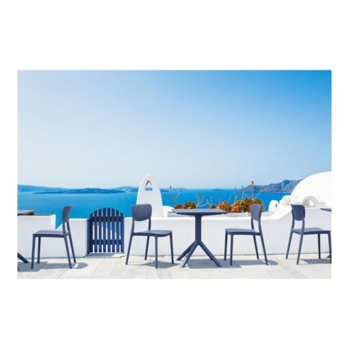 mesa jardin exterior comedor polipropileno cuadrada moderna