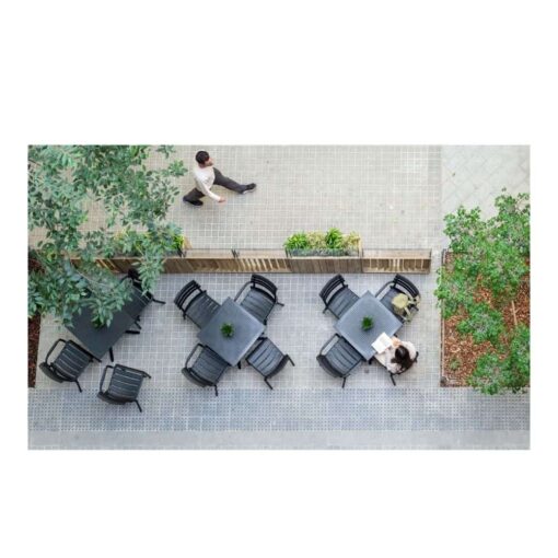 mesa jardin exterior comedor polipropileno cuadrada moderna