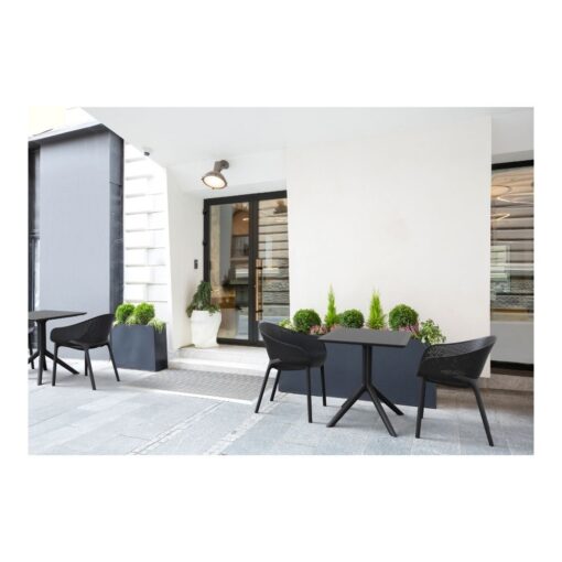 mesa jardin exterior comedor polipropileno cuadrada moderna