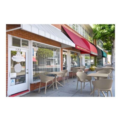 mesa jardin exterior comedor polipropileno cuadrada moderna