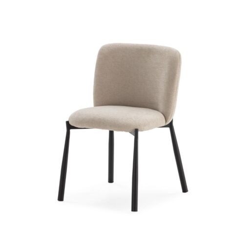 silla ginny tapizada patas metal negro