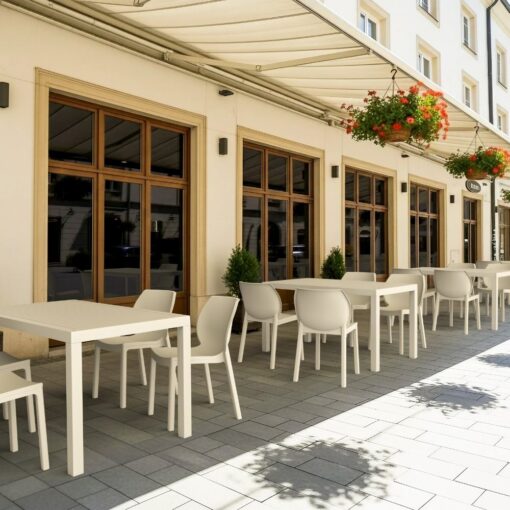 silla nora apilable para exterior de polipropileno