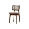 Silla madera tapizada con respaldo de rejilla Vita - vista frontal - personalizable para hostelería y proyectos de interiorismo