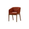 Sillón Tapizado Zala con Patas de Madera para Hoteles Boutique y Salones Buffet - vista frontal - personalizable para hostelería y proyectos de interiorismo