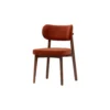 Silla tapizada Jasna en terracota y estructura madera natural - vista frontal - personalizable para hostelería y proyectos de interiorismo