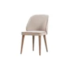 Silla tapizada Nika con estructura de madera natural - vista frontal - personalizable para hostelería y proyectos de interiorismo