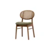 Silla madera tapizada verde oliva con respaldo de rejilla Ivana - vista frontal - personalizable para hostelería y proyectos de interiorismo