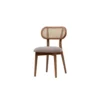 Silla madera tapizada con respaldo de rejilla Sonja - vista frontal - personalizable para hostelería y proyectos de interiorismo