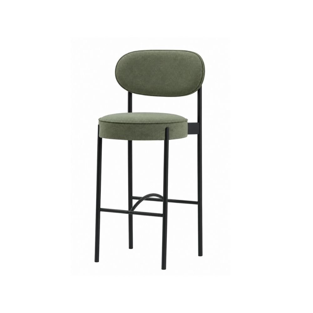 taburete undredal bar 26 metal y tapizado verde