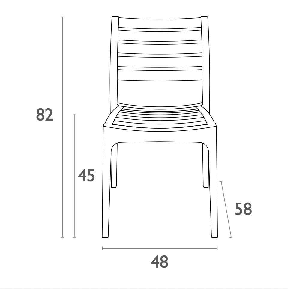 Silla de Terraza sin Brazos ARES Siesta Exclusive - Apilable Exterior - Imagen 3