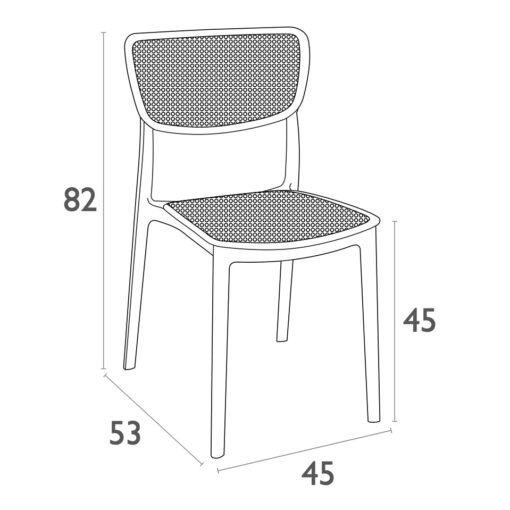 Silla de Terraza sin Brazos LUCY Siesta Exclusive - Apilable Respaldo Perforado - Imagen 3