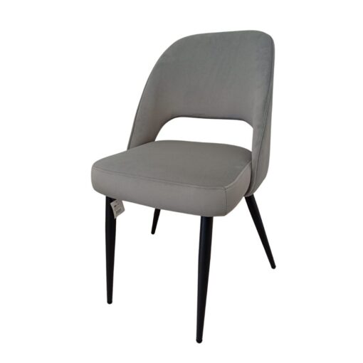 silla madras patas acero metal tapizado abertura respaldo