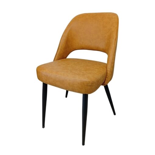 silla madras patas acero metal tapizado abertura respaldo