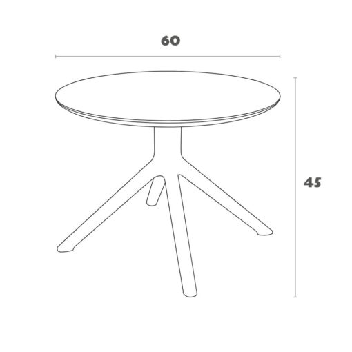mesa sky mini redonda 60 cm de exterior