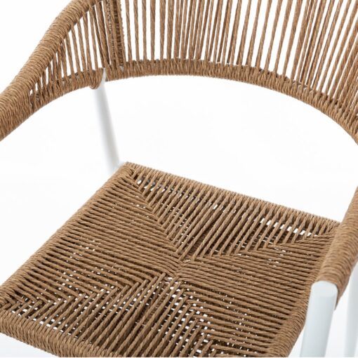 Alternative view of Silla de Exterior Neska - Aluminio Blanco y Ratán Sintético