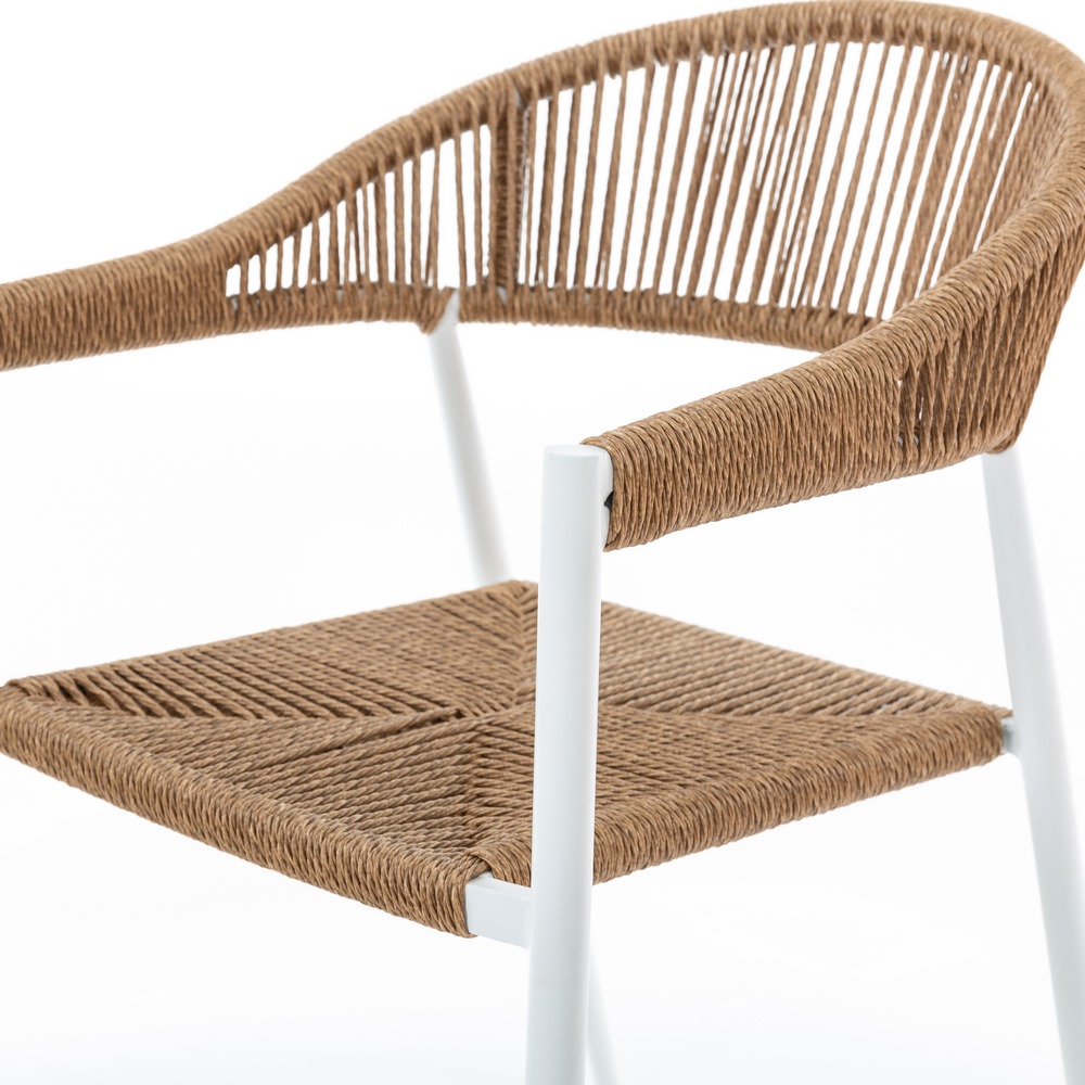 Silla de Exterior Neska - Aluminio Blanco y Ratán Sintético - Imagen 3