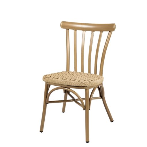 Silla PÓRTICO de aluminio y asiento en cuerda rope para Exterior