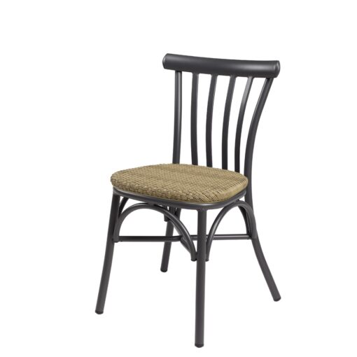 Silla PÓRTICO aluminio y asiento en médula para Exterior