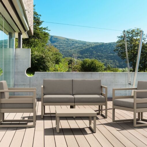 conjunto mykonos lounge estilo egeo para exterior polipropileno
