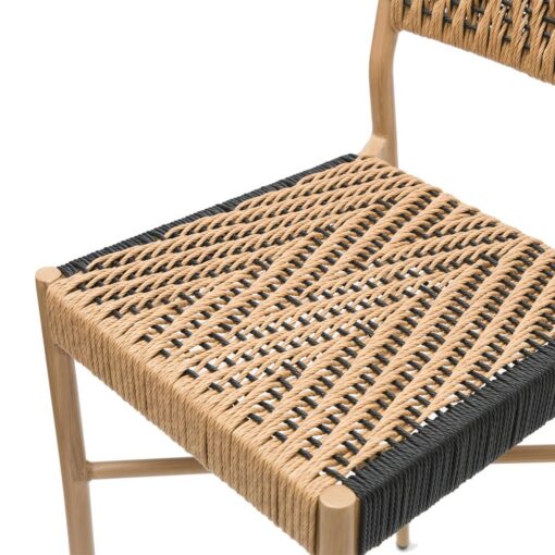 Sillon Granada detalle tejido rope chevron crema y negro