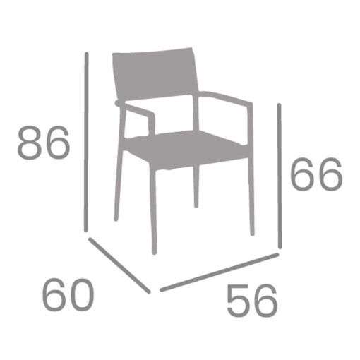 Dimensiones sillon Granada Reyma 60x56x86cm