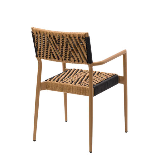 Sillon Granada exterior aluminio rope crema y negro trasera