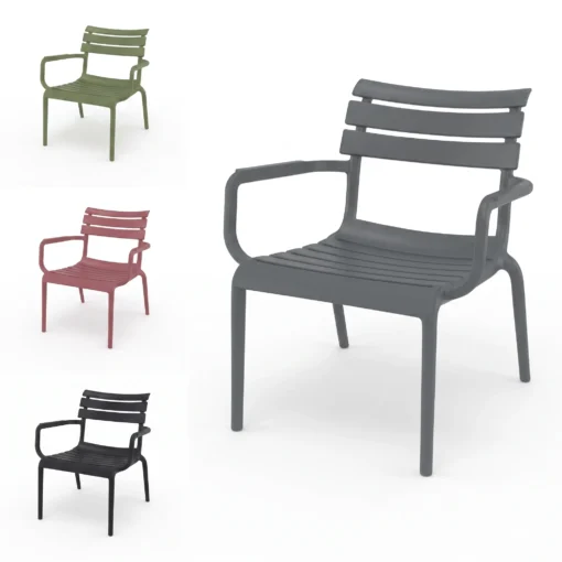 Pack 4 Sillones Lounge de Exterior PARIS Siesta Exclusive - Apilable Estilo Urbano Francés