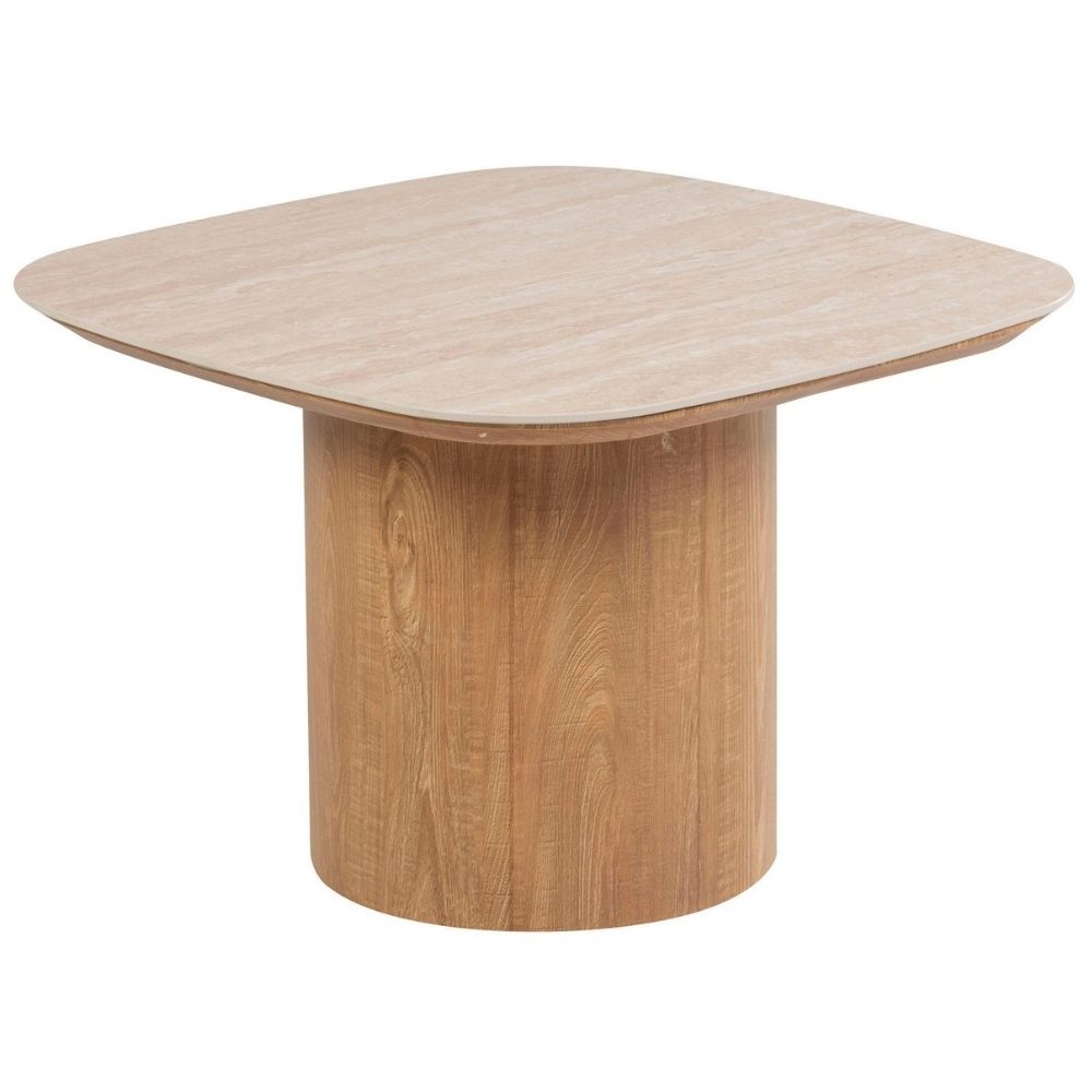 Mesa auxiliar Rodas 60×60 – Aluminio y Piedra sinterizada Exterior