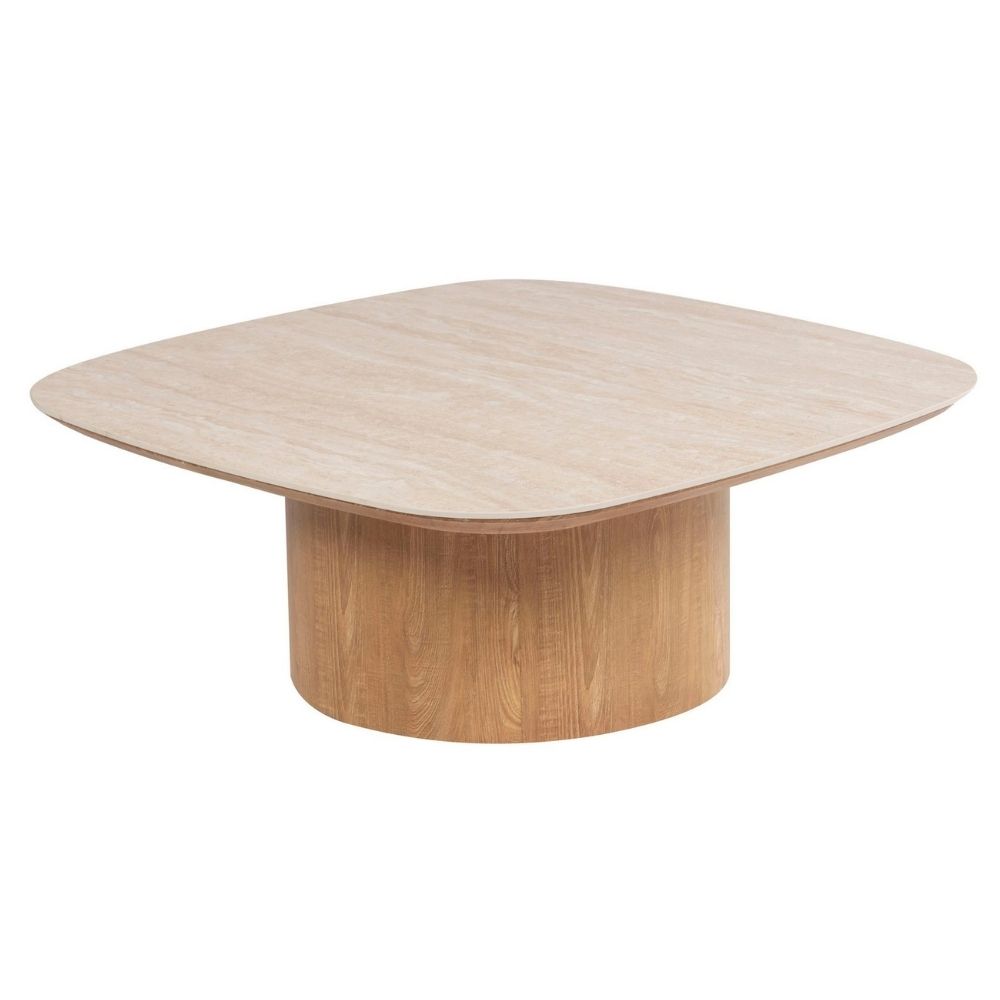 Mesa de centro Rodas 80×80 – Aluminio y Piedra sinterizada Exterior