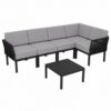 set portofino lounge esquinero polipropileno negro cojines incluidos exterior
