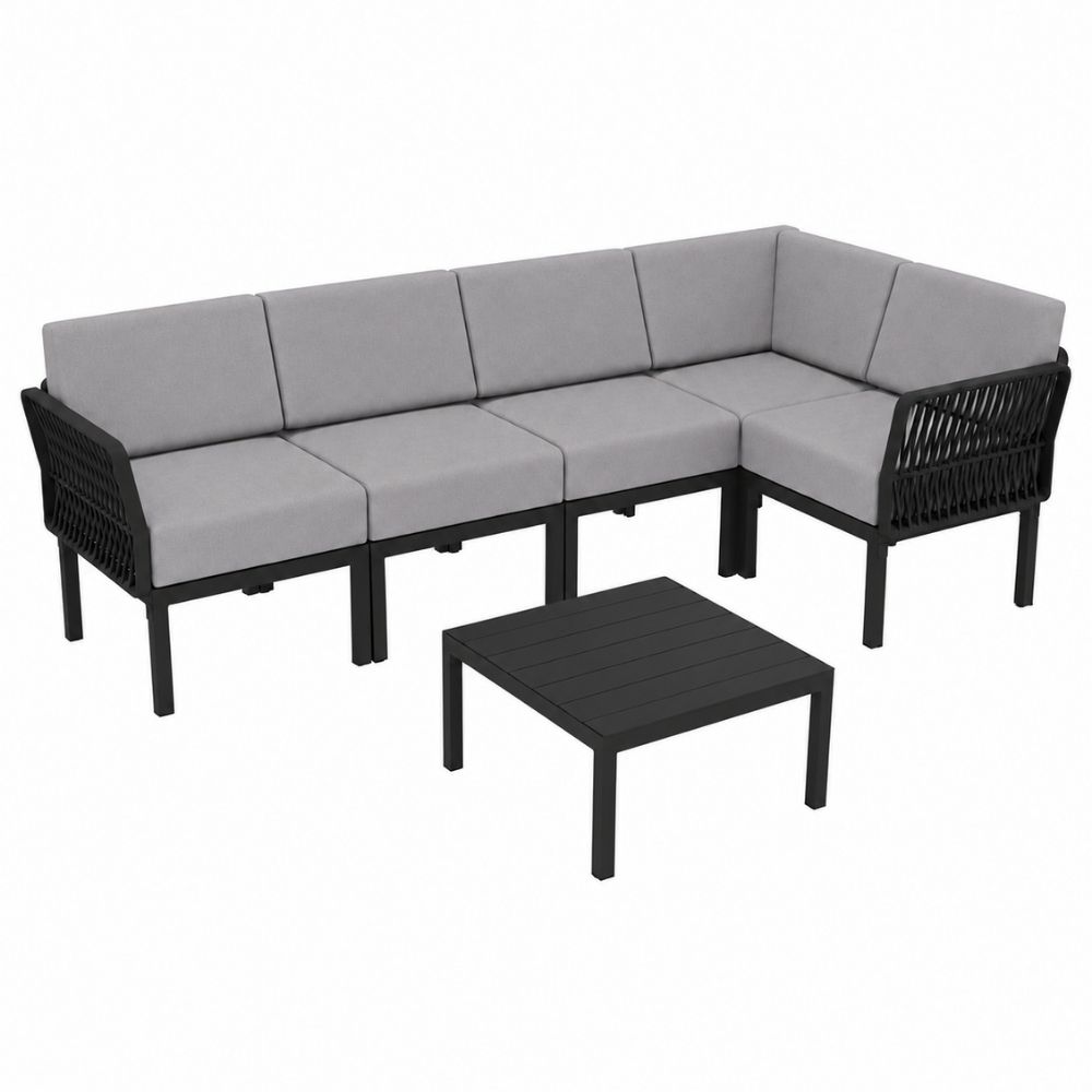 Conjunto Lounge PORTOFINO ESQUINERO NEGRO Siesta Exclusive
