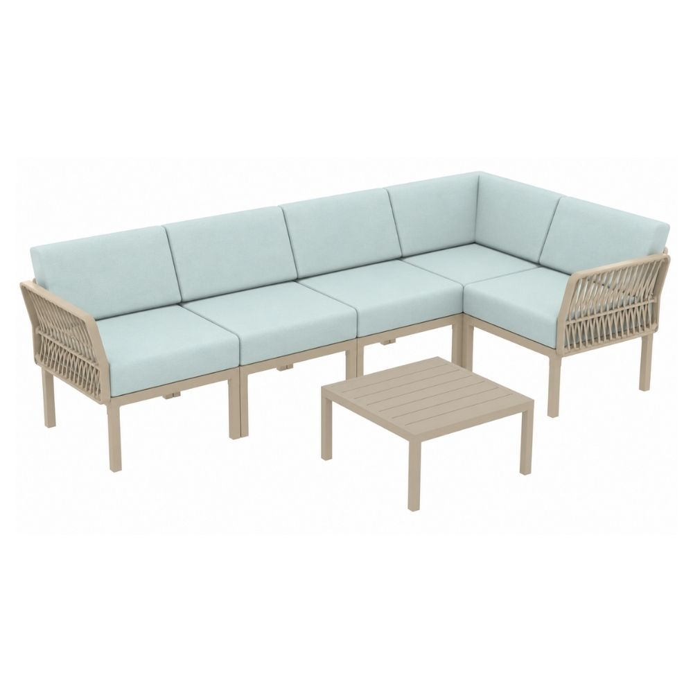 set portofino lounge esquinero polipropileno taupe cojines incluidos exterior
