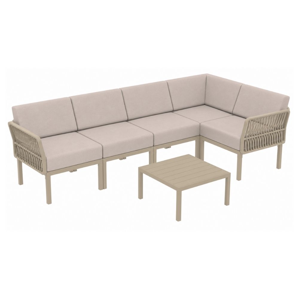 set portofino lounge esquinero polipropileno taupe cojines incluidos exterior