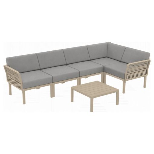 set portofino lounge esquinero polipropileno taupe cojines incluidos exterior