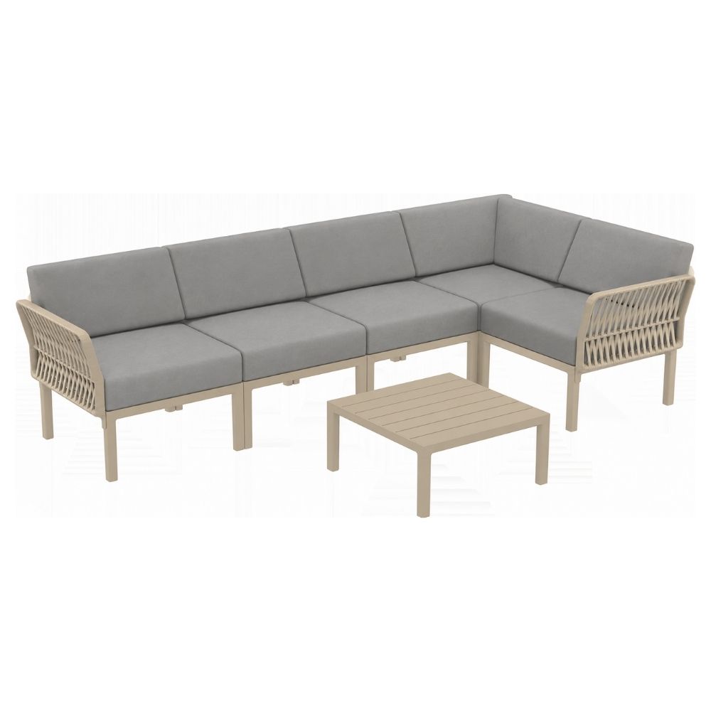 set portofino lounge esquinero polipropileno taupe cojines incluidos exterior