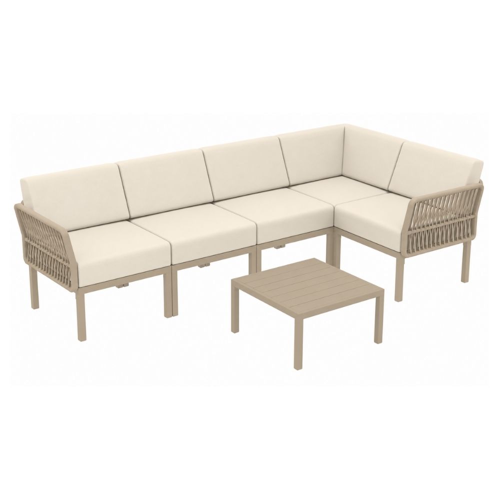 set portofino lounge esquinero polipropileno taupe cojines incluidos exterior