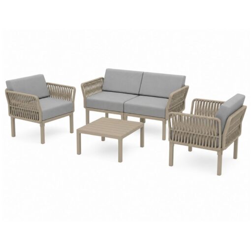 set portofino lounge polipropileno taupe cojines incluidos exterior