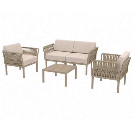 set portofino lounge polipropileno taupe cojines incluidos exterior