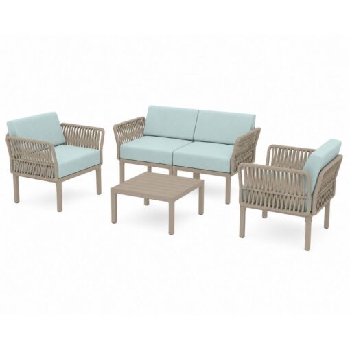 set portofino lounge polipropileno taupe cojines incluidos exterior