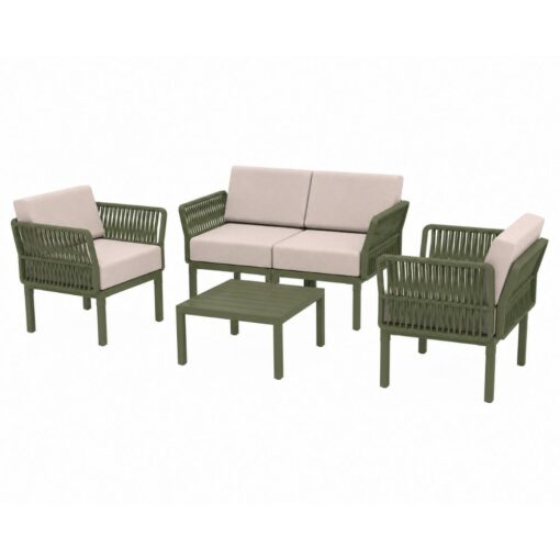 set portofino lounge polipropileno verde cojines incluidos exterior