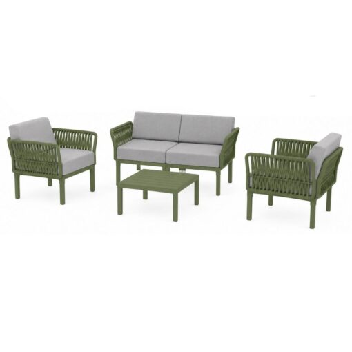 set portofino lounge polipropileno verde cojines incluidos exterior