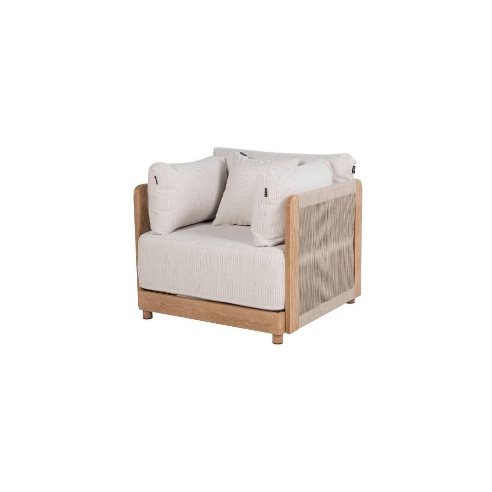 sofa Rodas 1 plaza aluminio y cuerda para exterior e interior