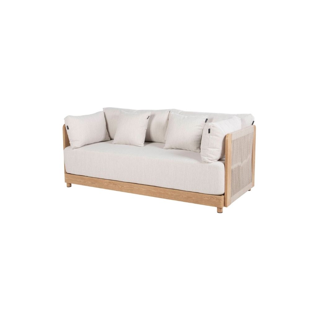sofa Rodas 2 plazas aluminio y cuerda para exterior e interior