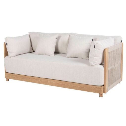 sofa Rodas 2 plazas aluminio y cuerda para exterior e interior