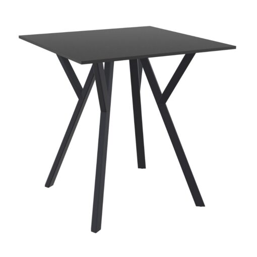 mesa de terraza max con tablero hpl cuadrada 70x70 cm para interior y exterior